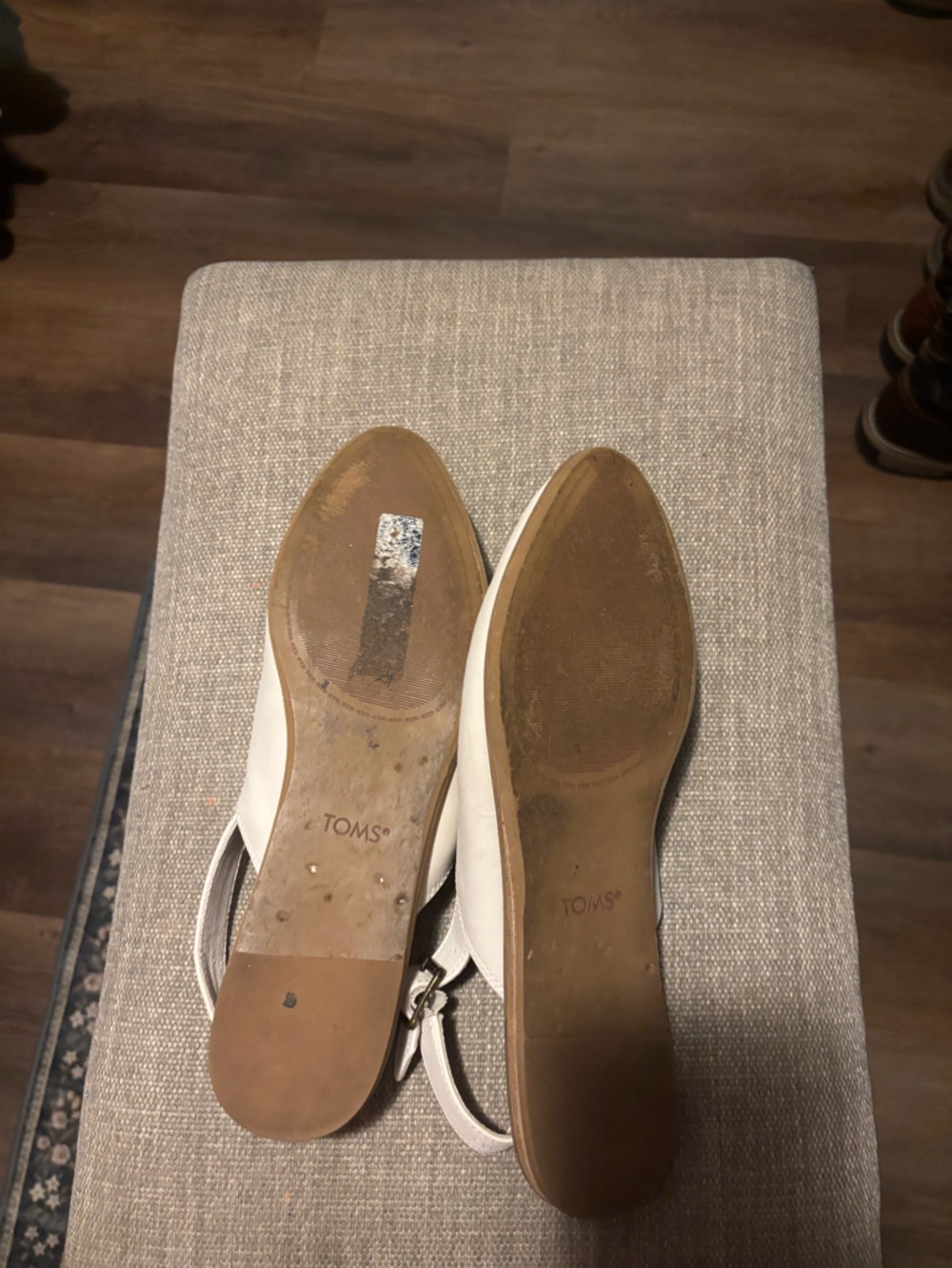TOMS White Slingback Pointed-Toe Flats - Picture 3 of 5